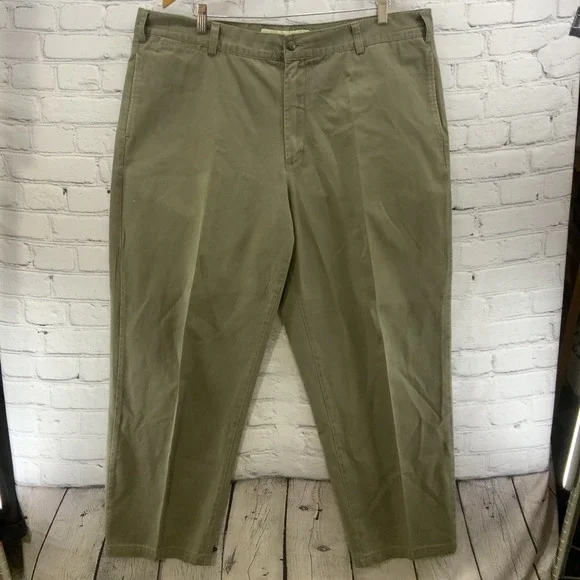 Cabela Casuals Slacks‎ Mens Sz 42 Green Pleated