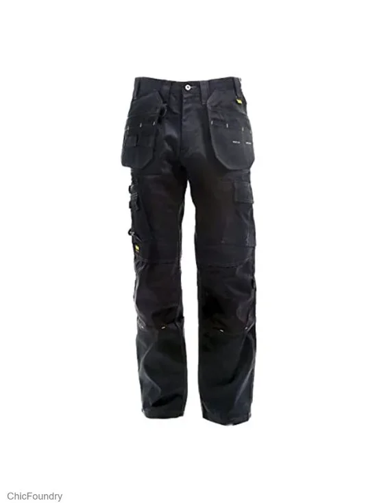 Men's Loose Fit Work Pants with Holster Pockets, Cotton Blend Stretch