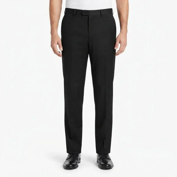 Roundtree & Yorke Pants Mens 46x30 TravelSmart Black Dress Classic Flat NEW