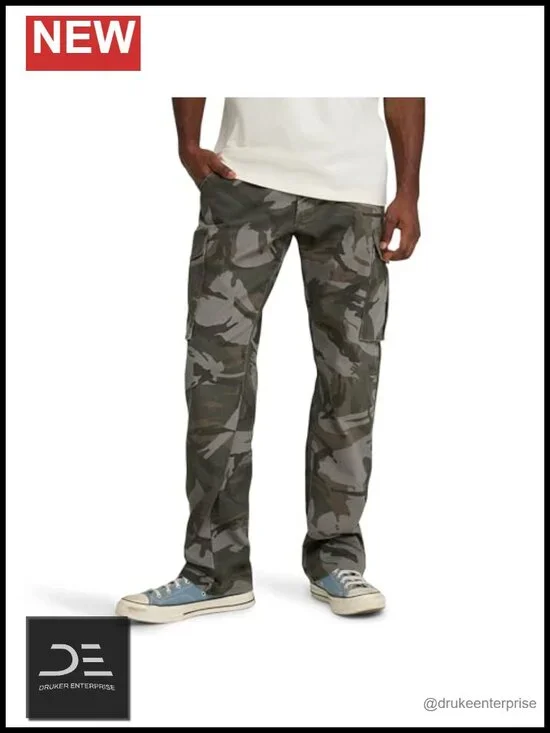 Limited Edition Camo Cargo Pants Regular Fit Straight Leg