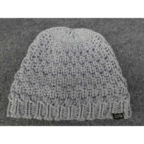 Mountain Hardwear Beanie Womens OS Grey Excellent Wool‎ Blend Chunky Knit Hat
