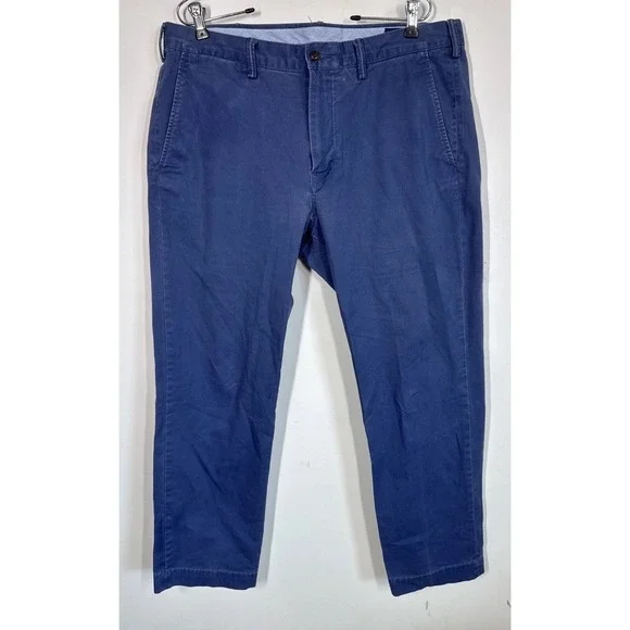 Polo‎ Ralph Lauren Chino Pants Mens 36x32 Blue Stretch Slim Fit Preppy Coastal