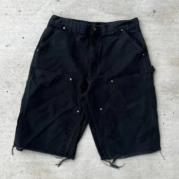 Carhartt black double knee work wear carpenter shorts