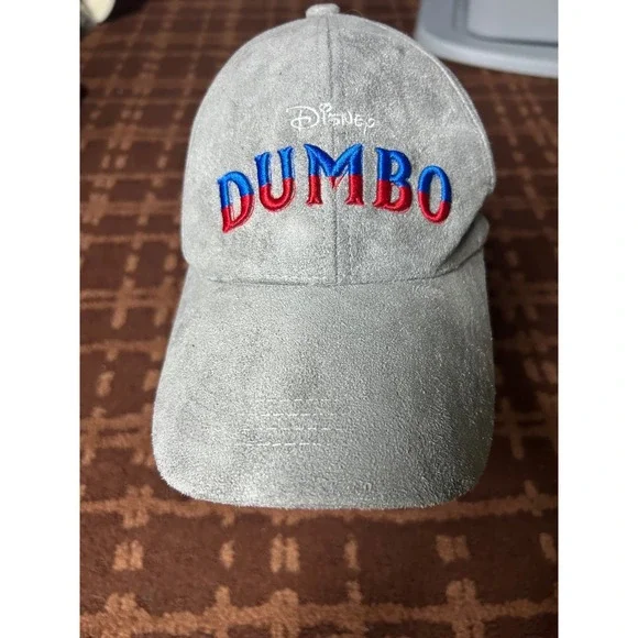 Disney Dumbo Baseball Cap Hat‎ Gray Embroidered Blue Red Adjustable