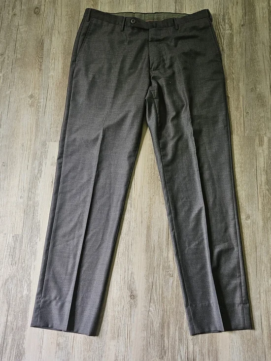 Incotex Slowear Men's Dark Gray Tailored Classis Fit Pleated Dress Pants 35