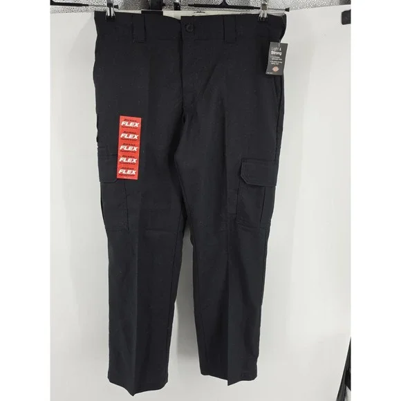 Dickies Regular Fit Cargo Work Pants -Straight Leg 34 x 30, Black