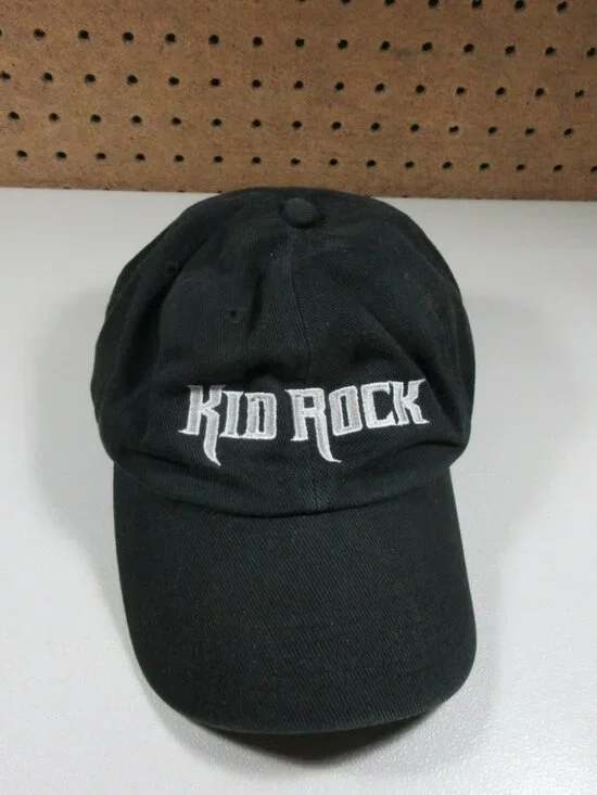 Vtg Y2K ATT HEADWEAR womens solid black Kid Rock Cocky strapback hat OS