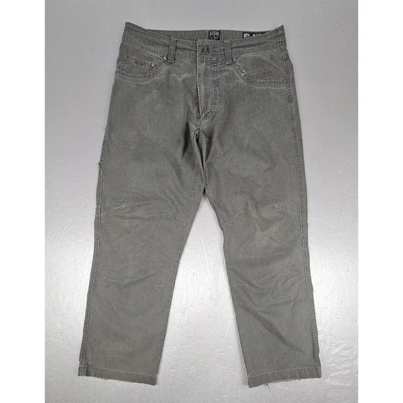 Kuhl Revolvr Pants Mens 32x30 Green Vintage Patina Dye Cotton Blend Hiking Work