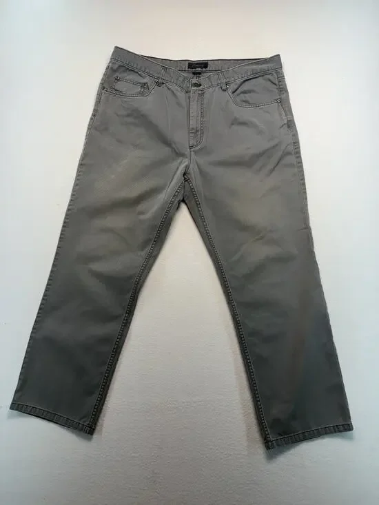 Cotten casuals gray Flat Front pants men 40X30 Office Workwear Streetwear Travel