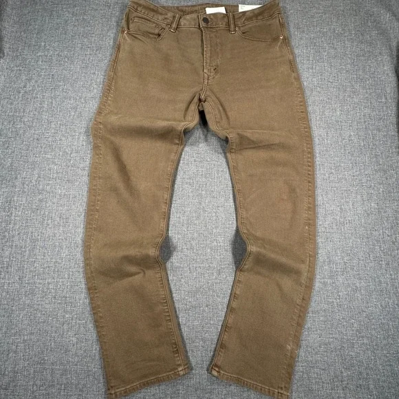American Eagle Slim Pants Mens 34x32 (Fits as 34x31) Brown Easyflex Stretch NEW