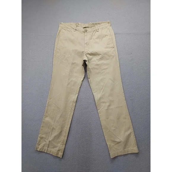 Gap Men Chino Pants 36 Beige Straight Leg Slash Pockets 100% Cotton Casual Wear