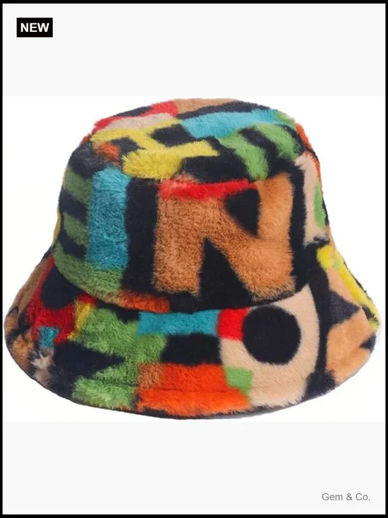 Winter Bucket Hat Faux Fur Fisherman Cap Warm Soft Packable