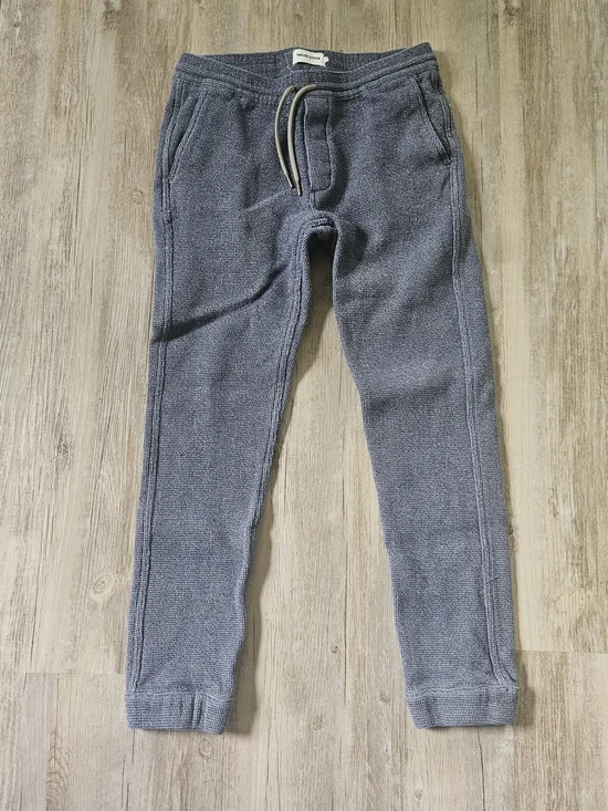 Taylor Stitch Men's Sashiko Grey Knit Jogger Apres Pants Sweatpants Small