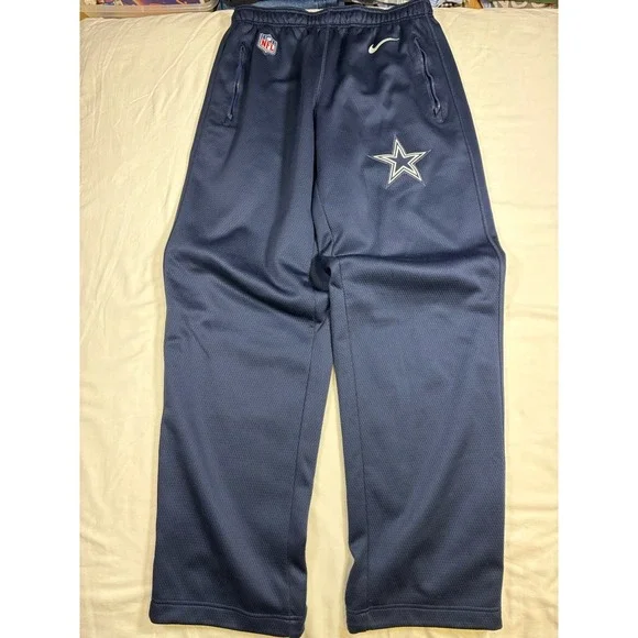 Nike On Field Apparel Mens Medium Dallas Cowboys Navy Sweat Pants Therma-Fit