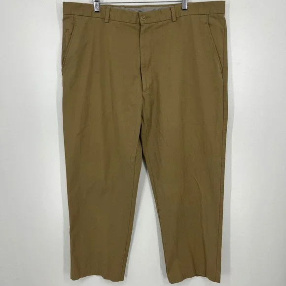 Kenneth Cole Reaction‎ Mens Khaki Tan Stretch Chino Pants 42x30 Solid
