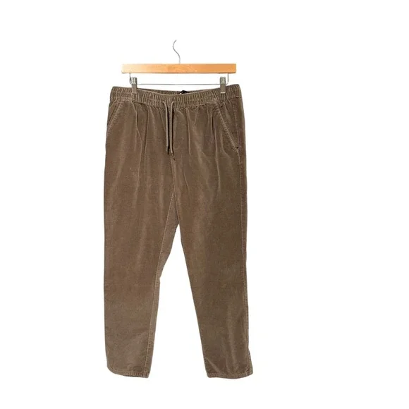 ASOS DESIGN Mens Corduroy Drawstring Pants Brown Mushroom Size M 106888630