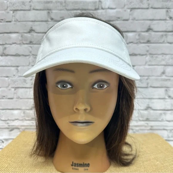 Time and Tru Women's One Size White Twill VISOR Hat Adjustable Sun Cap NEW