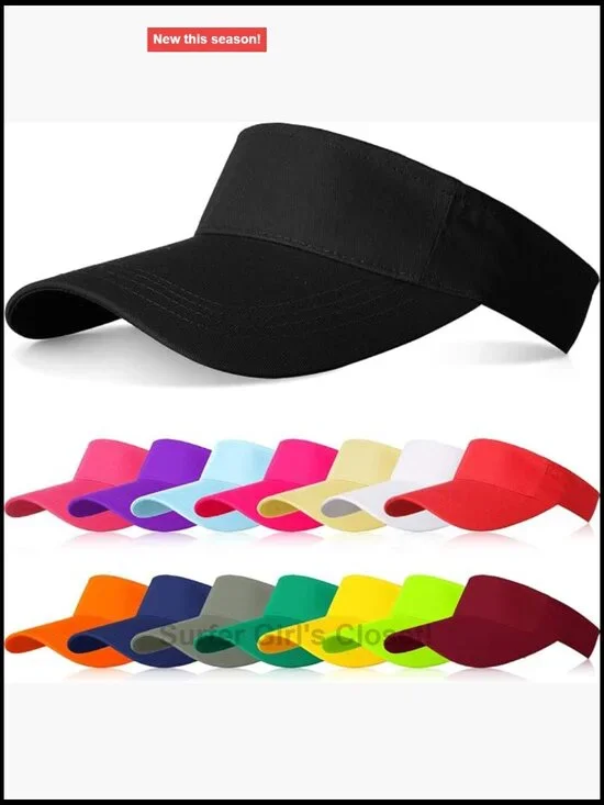 Sun Visor Hats Pack of 15 Adjustable Sports Sun Protection Caps Lightweight