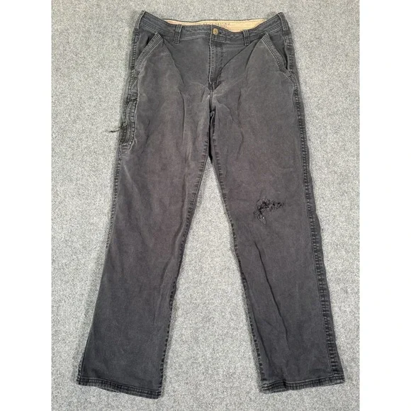 Legendary‎ Outfitters Canvas Pants Mens 38x32 Black Outdoor Hiking Work Stretch