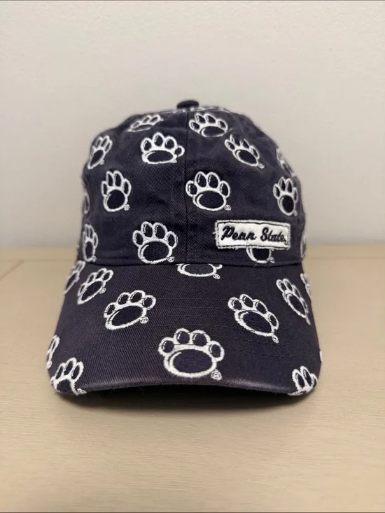 Penn State Nittany Lions All Over Paw Print Dad Hat Zephyr Blue Adjustable Cap