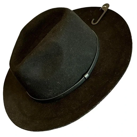 Banana Republic Black Wool Wide Brim Fedora Hat‎ NWT