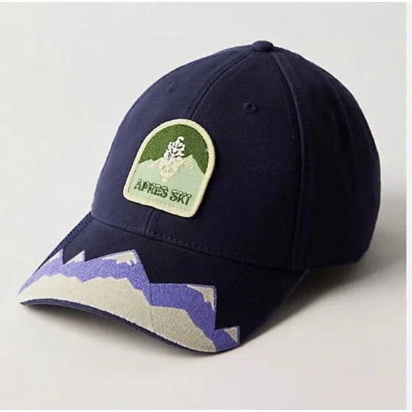 FP Movement American Needle Apres Ski Mountain Navy Blue Baseball Hat Cap NWT