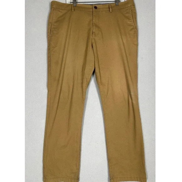 Old Navy Pants Mens 40X30 Khaki Tan Ultimate Slim Built-In Flex Chino Flat Front