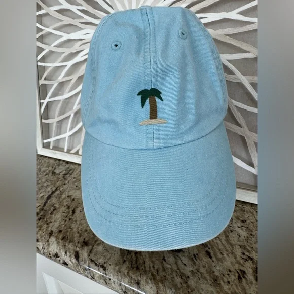 Unbranched Apparel  Light Blue Palm Tree Embroidered Dad Cap