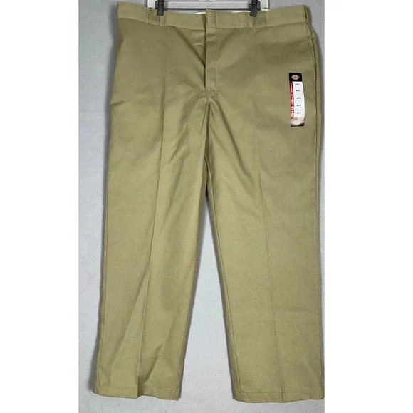 NEW Dickies 874 Original Fit Work Pants Mens 44X30 Khaki Tan Flat Front Chinos
