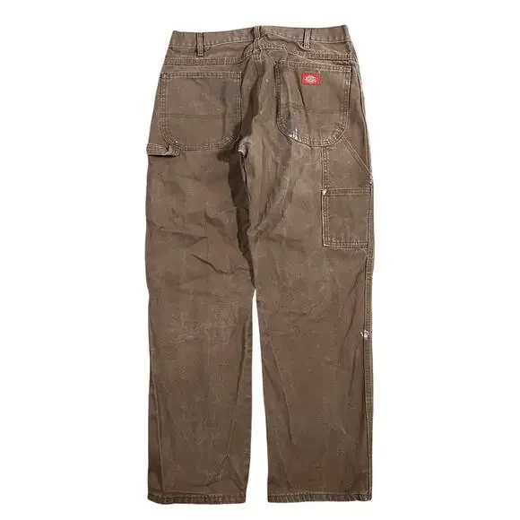 Vintage Y2K Dickies Heavy Canvas Pants 33x30 Brown Workwear Distressed Men’s