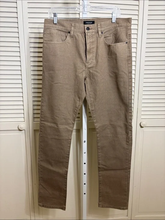 NWT Proof Slim Men’s Stretch Rover Pants in Tan 32 x 32