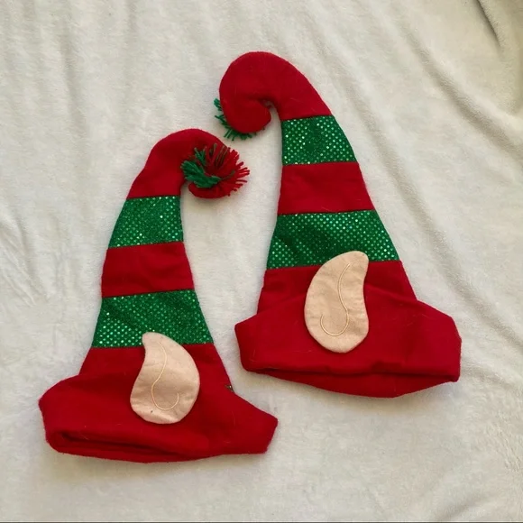 Set of two elf hats with elf ears
