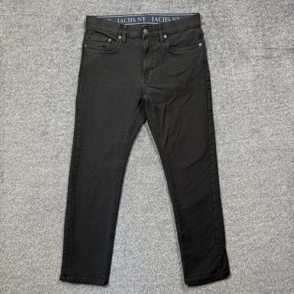 Jachs NY Mens 30x29 Black Slim Fit Stretch Pants 5-Pocket