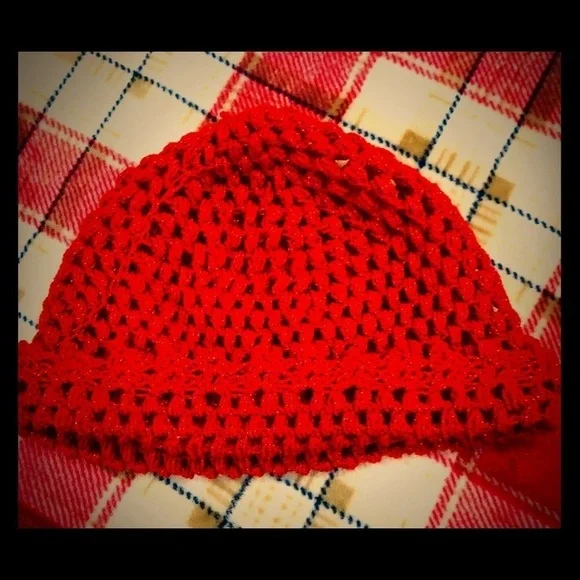 Red Handmade knit hat