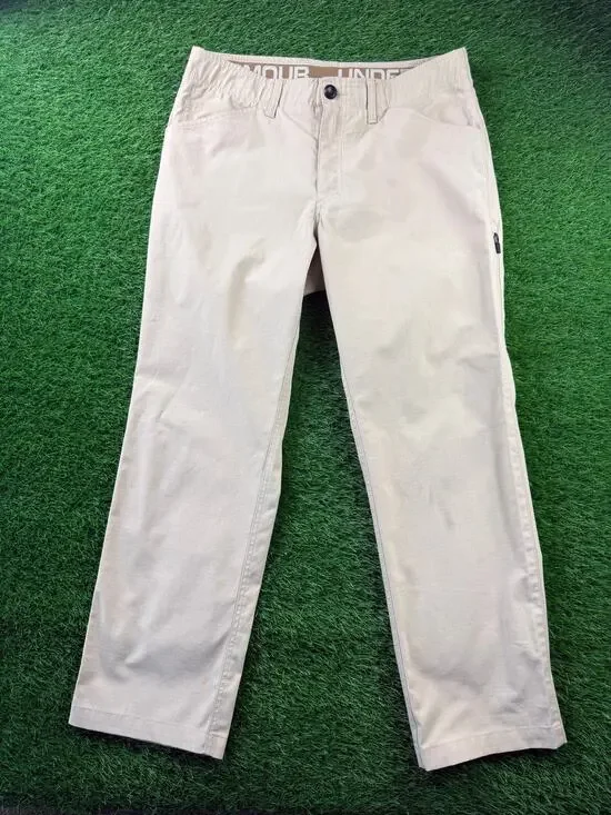 Under Armour Mens Pants 34x30 Tan Khaki Loose Fit Performance Athletic Golf