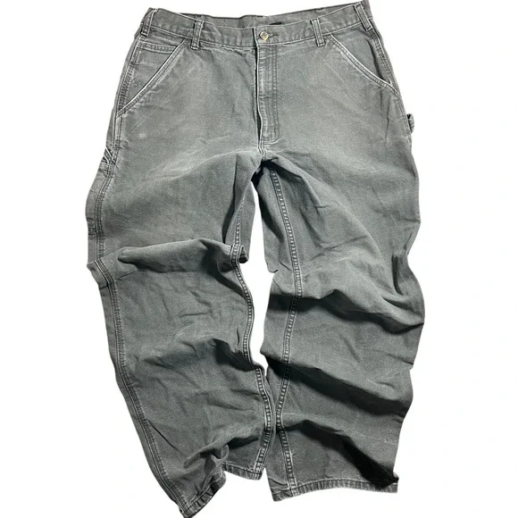 Carhartt Mens B11 Loose Fit Washed Duck Work Dungaree 36x34 Moss Green
