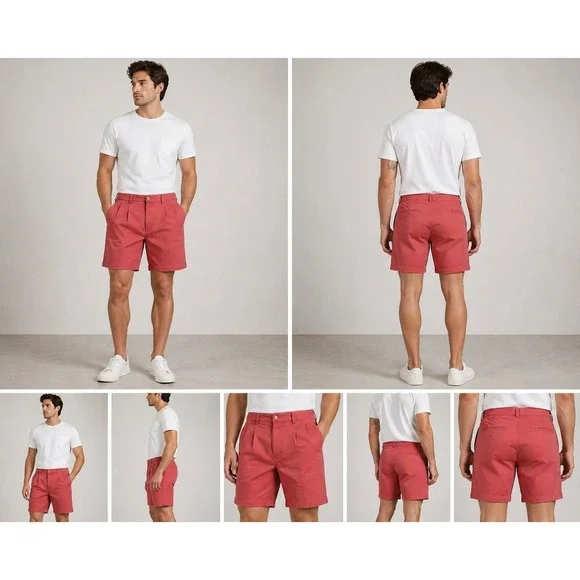 Polo‎ Ralph Lauren Tyler Shorts Mens 35 Pink Pleated Classic Chino