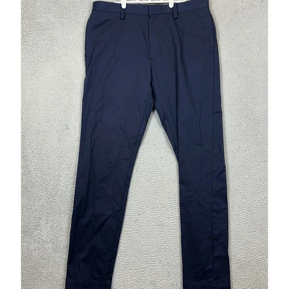 NEW Banana Republic Pants Mens 36X34 Navy Chinos Flat Front Straight Leg Stretch