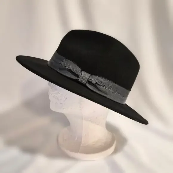 Sunday Afternoons Black 100% Wool Fedora Hat Large‎ UPF 50+ Wide Brim Classic