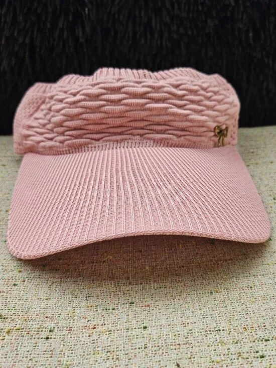 Women Hat Visor Pink Sun Hat Cap Outdoor Sport Bow Logo Hat One Size fit all