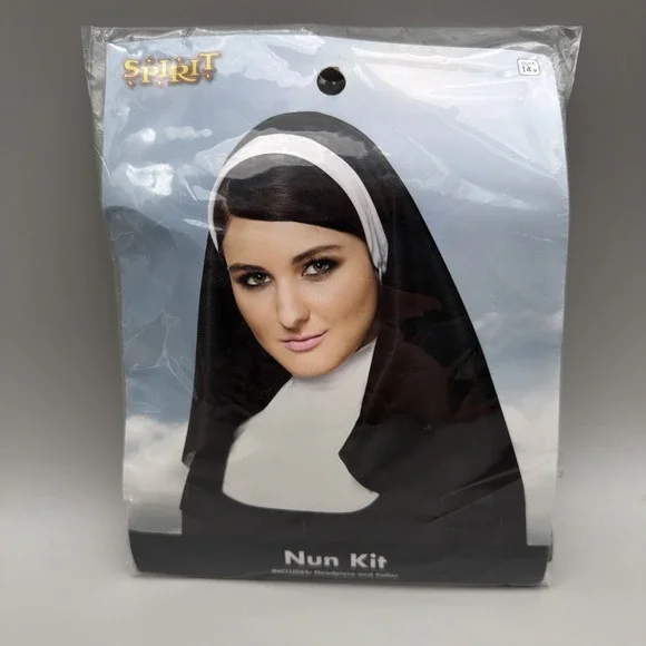 Spirit Halloween Nuns Kit Headpiece and Collar Brand New