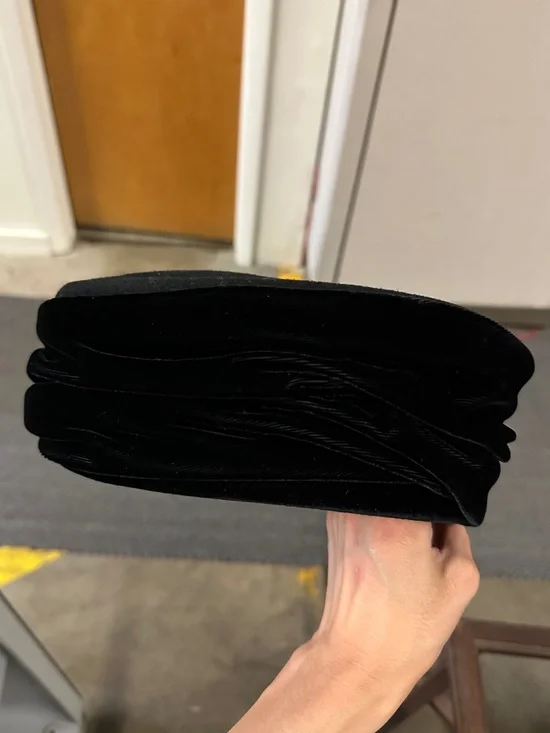 Black Velvet Folded Tina Luxe Hat - Women Accessories