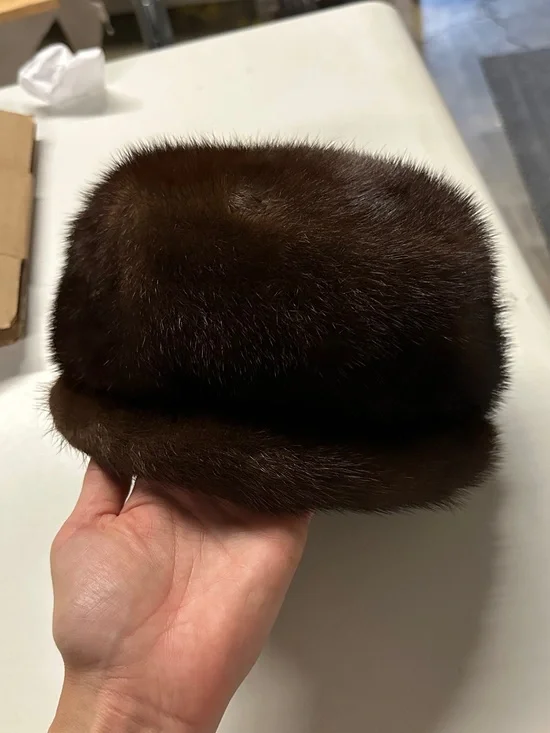 Mildred Women's Brown Fur Pillbox Hat