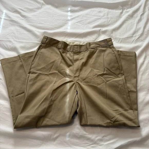 Dickies Original 874 Work Pants Khaki Wear Skater Flat Front Men’s 40X30 (39X29)
