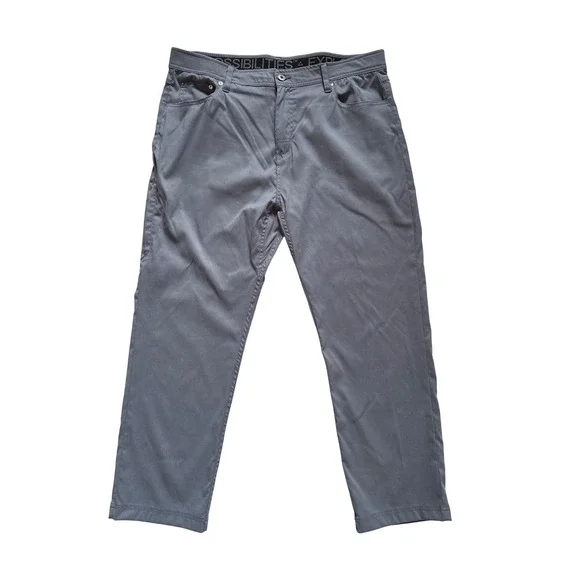 Gerry Mens Grey Outdoor Tech Stretch Hiking Utility Pants 40x30 Side Pocket