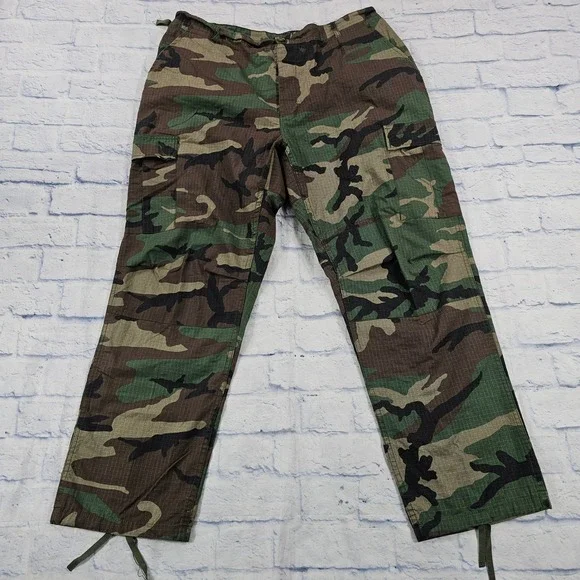 Rothco Military Cargo Pants Men XL Long Camo Woodland Ripstop Tactical Utility