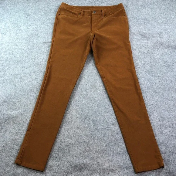 Lululemon Mens Canvas Pants 34x34 Brown Chino Slim Leg Stretch Athletic Pocket