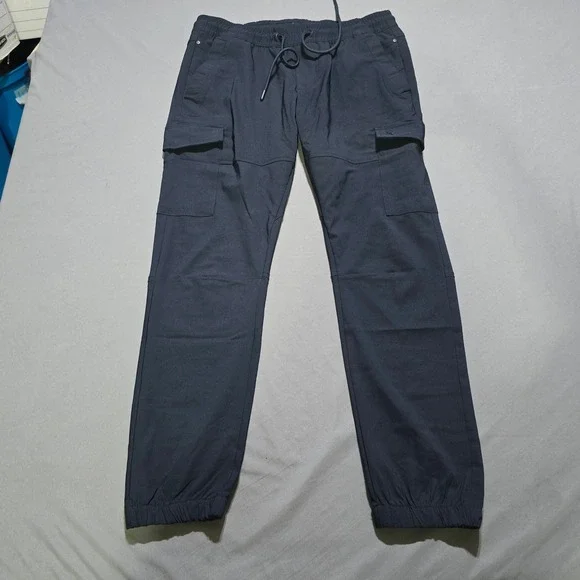 Stone Falcon Cargo Pants Mens medium navy blue Utility Jogger Techwear Stretch