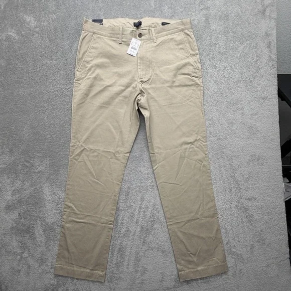 J.CREW Pants Mens Measured 35x30 Beige Chino Straight Flex Cotton Stretch