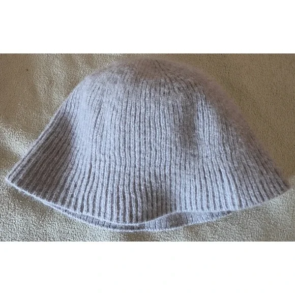 Madewell Beanie M/L Grey Ribbed Alpaca Blend Knit Hat Winter Skull Cap Warm